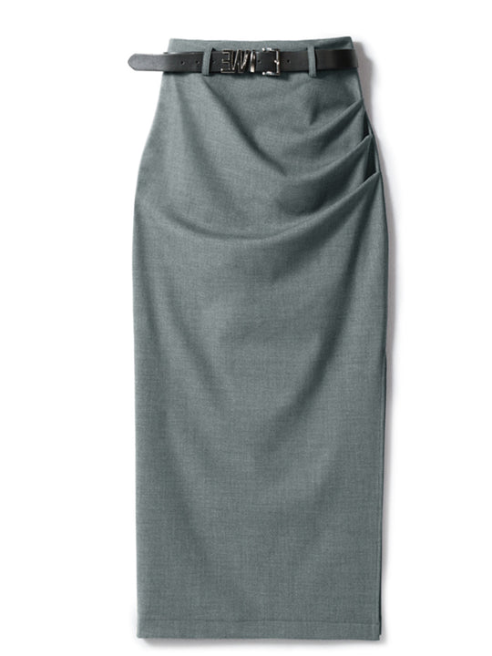 Damen Eleganter Wickelrock mit Taillengürtel Shop Nory