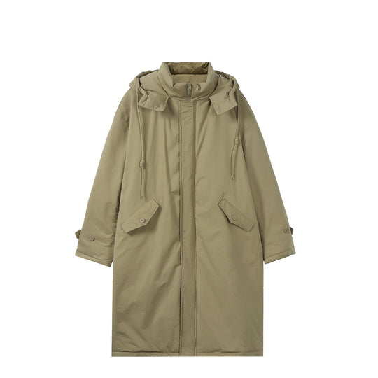 Damen Lange gefütterte Thermo-Parka im Oversize-Schnitt mit verdeckter Front Shop Nory