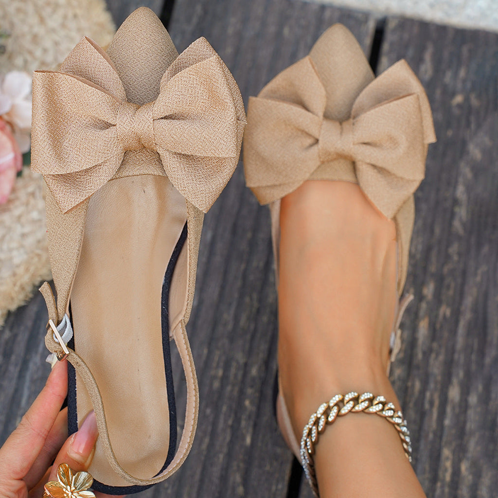 Damen Slingback Pumps mit charmantem Schleifenakzent und eleganter Spitze