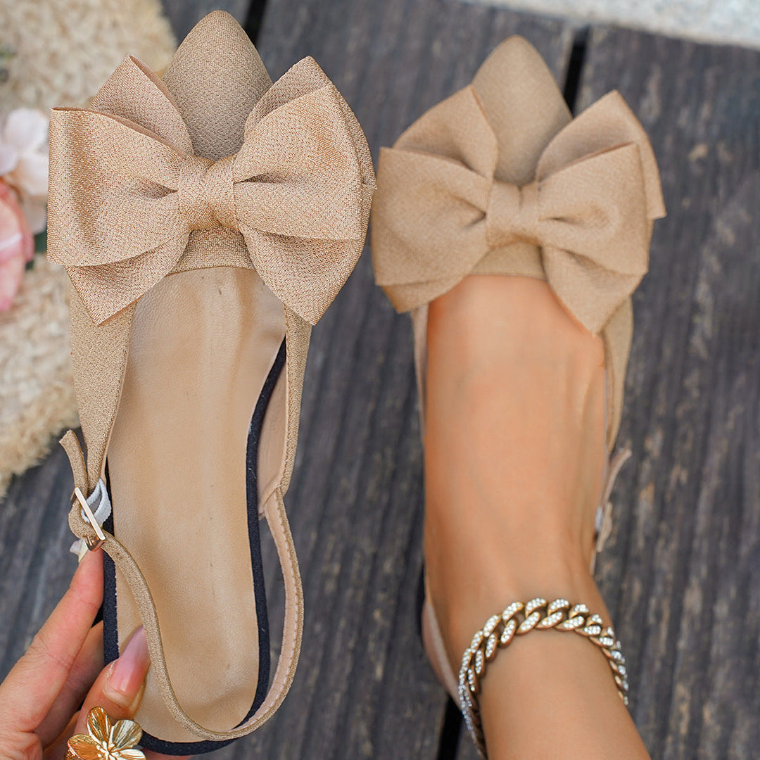 Damen Slingback Pumps mit charmantem Schleifenakzent und eleganter Spitze