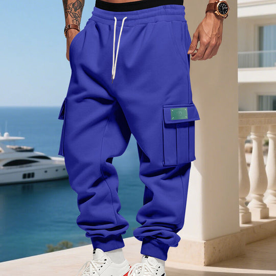Herren nan Cargo-Jogginghose mit großzügigen Klappentaschen, elastischem Bund und geripptem Saum Shop Nory