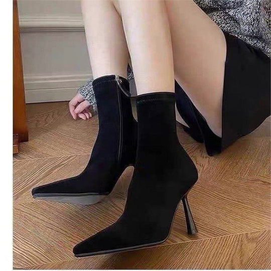 Damen Sock-Stiefeletten aus Stretch mit spitzer Zehenpartie und sculpted Stiletto-Absatz Shop Nory