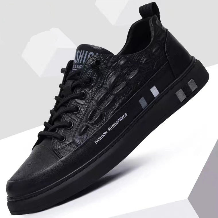 Herren Leder Sneakers mit minimalistischen Design und rutschfester Sohle