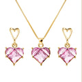 Damen Schmuckset mit herzförmigen Kristallanhängern Shop Nory