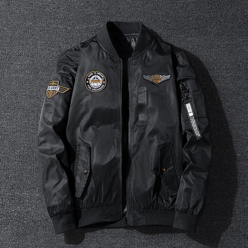 Herren Bomberjacke im Fliegerstil mit Nylon‑Shell, Patch‑Applikationen und Ärmeltasche Shop Nory
