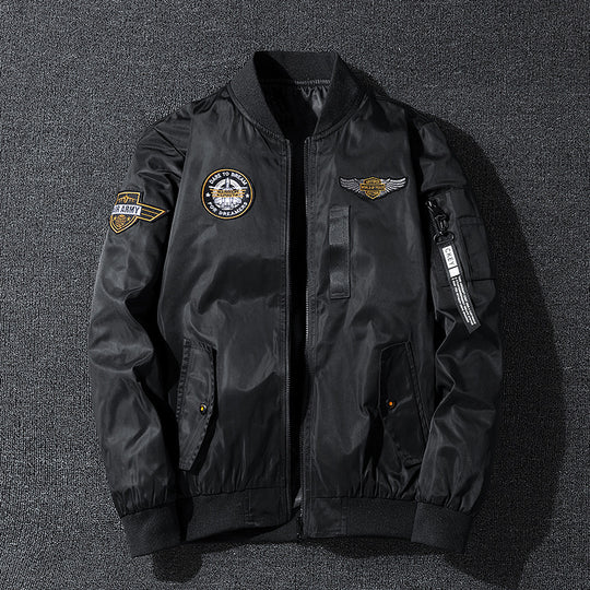 Herren Bomberjacke im Fliegerstil mit Nylon‑Shell, Patch‑Applikationen und Ärmeltasche Shop Nory