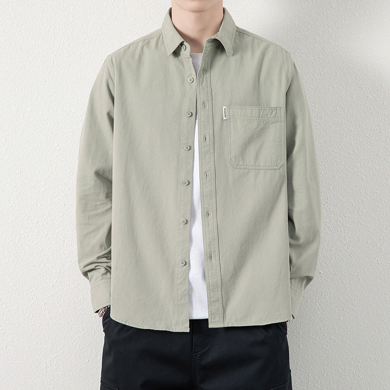 Herren Lässiges Utility-Overshirt aus Canvas mit Brusttasche und verstärkten Nähten Shop Nory