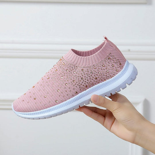 Damen Elastischer Sock-Sneaker mit Strass‑Nieten, atmungsaktivem Strickschaft und dämpfender Komfortsohle Shop Nory