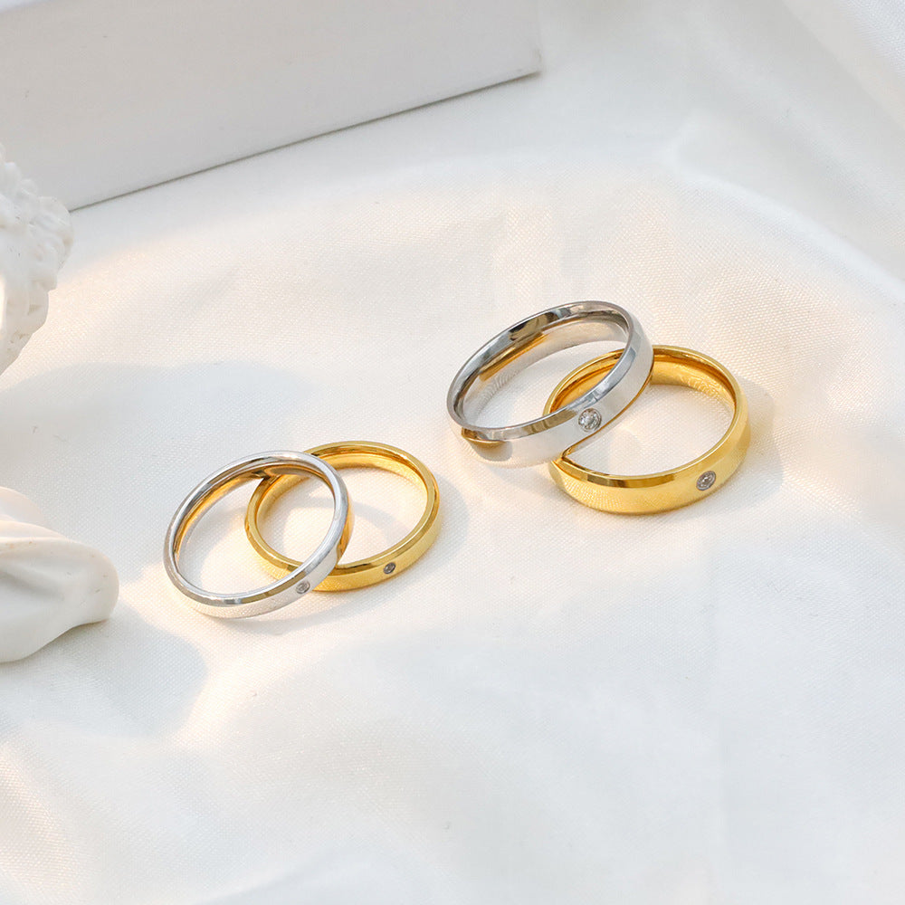 Damen schmaler Edelstahlring mit funkelndem Zirkonia Shop Nory