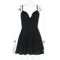 Damen figurbetontes Minikleid mit Spitzenoberteil und schwingendem Rock Shopnory