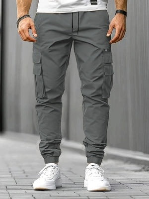 Herren Cargo-Jogginghose mit multifunktionalen Klapp- & Reißverschlusstaschen, elastischem Bund und tapered Bein Shop Nory