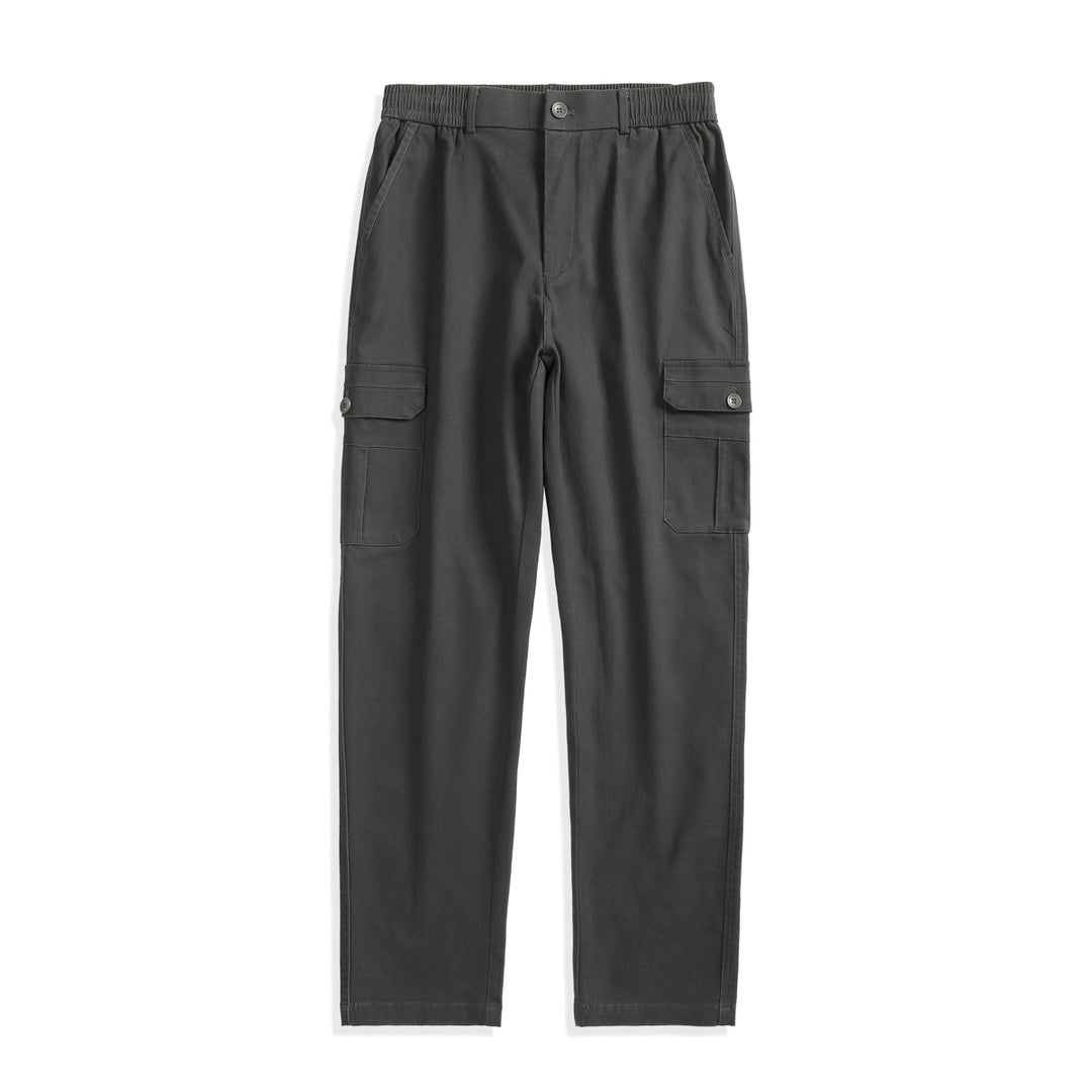 Herren Gerade geschnittene Cargo-Hose mit elastischem Bund und aufgesetzten Klappentaschen Shop Nory