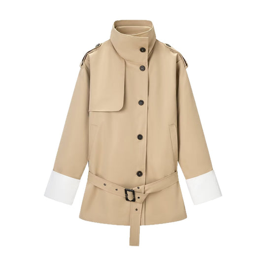 Damen Kurzjacke im Safari‑Stil mit Taillengürtel und übergroßen Manschetten Shop Nory