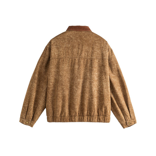 Unisex Boxy-Canvas-Blousonjacke mit Cordkragen und Utility-Pattentaschen Shop Nory