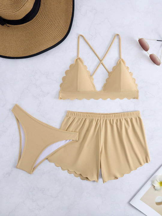Damen Triangel-Bikini mit Shorts