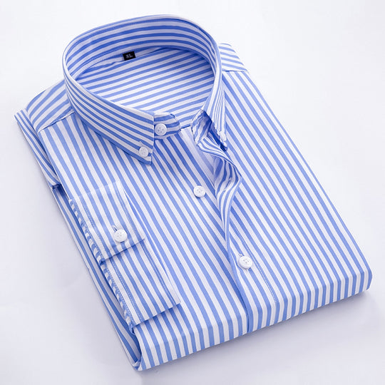 Herren gestreiftes Businesshemd mit Button-Down-Kragen und taillierter Silhouette Shop Nory