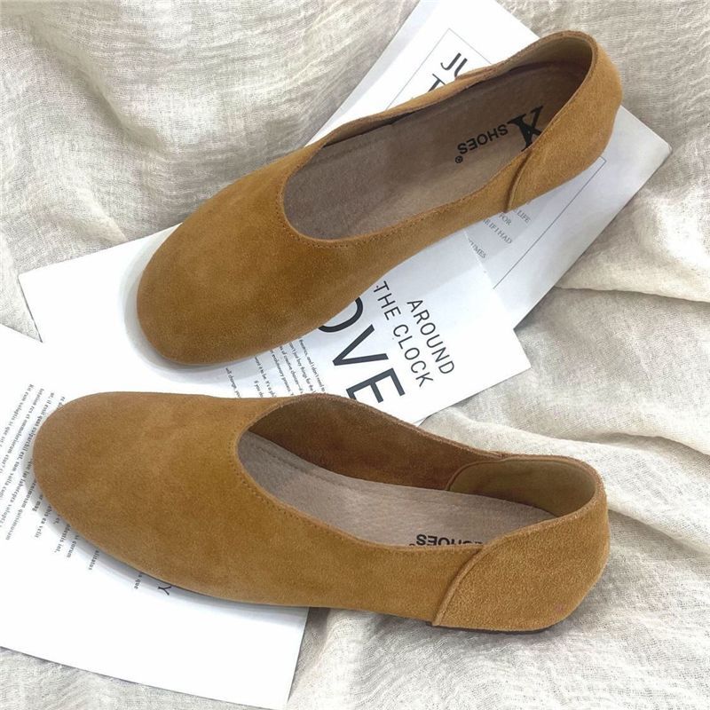 Damen elegante Slipper aus weichem Veloursleder