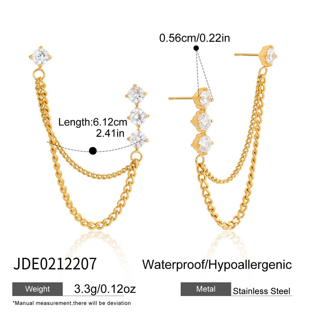Damen Ohrhänger mit Perlenschmuck und elegantem Kettendesign Shop Nory