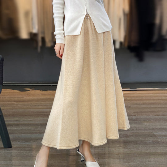 Damen Midirock aus gestricktem Wollmix mit ausgestellter A‑Linie Shop Nory