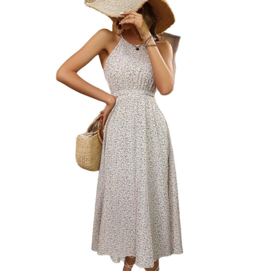 Damen Maxikleid mit floralem Design und schwingendem Saum