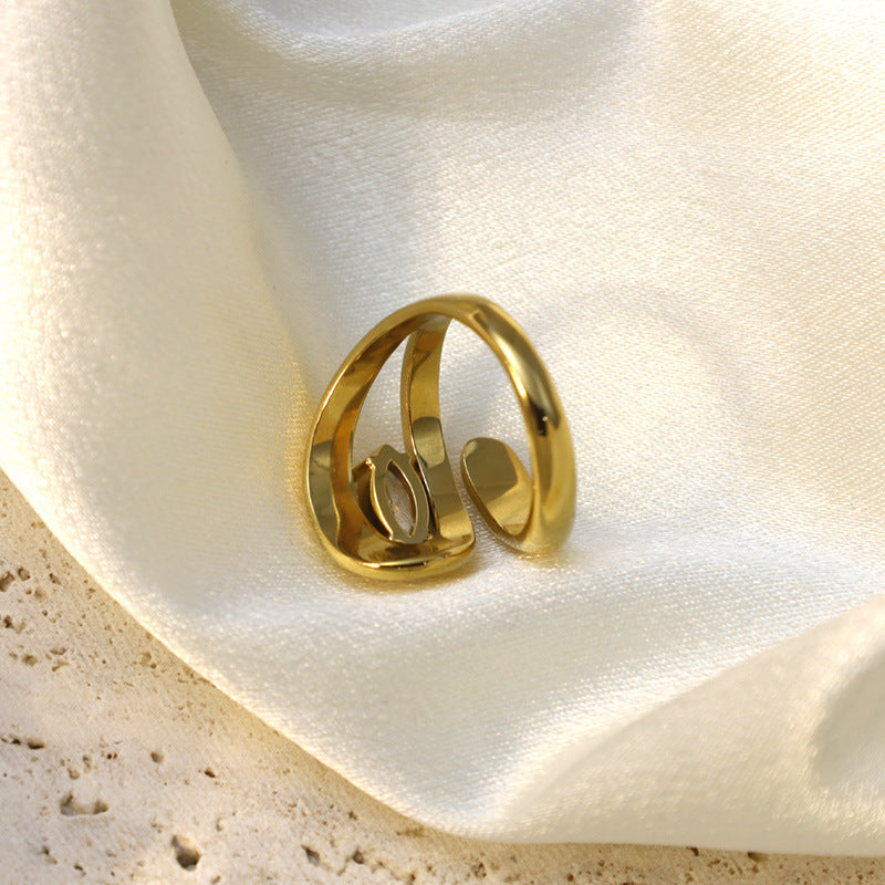 Damen Offener Spiralring mit funkelndem Stein Shop Nory