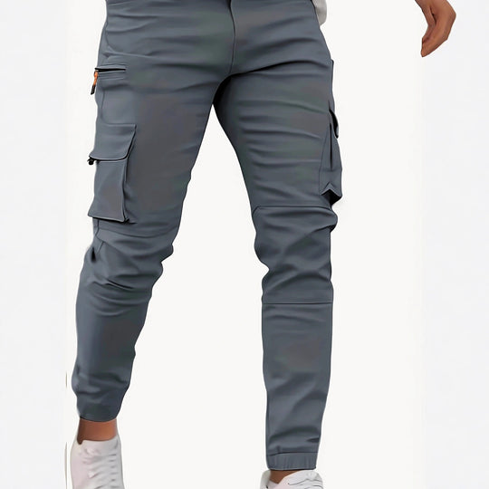 Herren Tapered Cargo-Jogginghose mit Reißverschluss- und Klappentaschen Shop Nory
