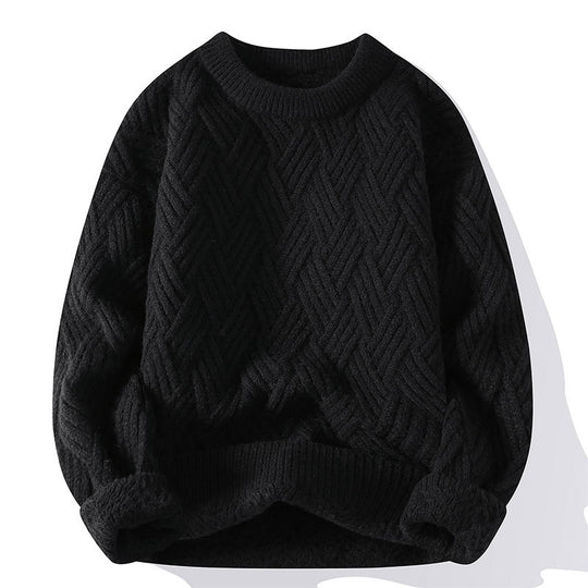 Damen grobgestrickter Oversize-Pullover mit Zopfmuster und elastischem Rippbund Shop Nory