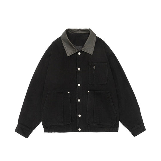 Herren Boxy-Canvas-Fieldblouson mit Druckknopfleiste und großen Utility‑Taschen Shop Nory