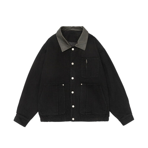 Herren Boxy-Canvas-Fieldblouson mit Druckknopfleiste und großen Utility‑Taschen Shop Nory