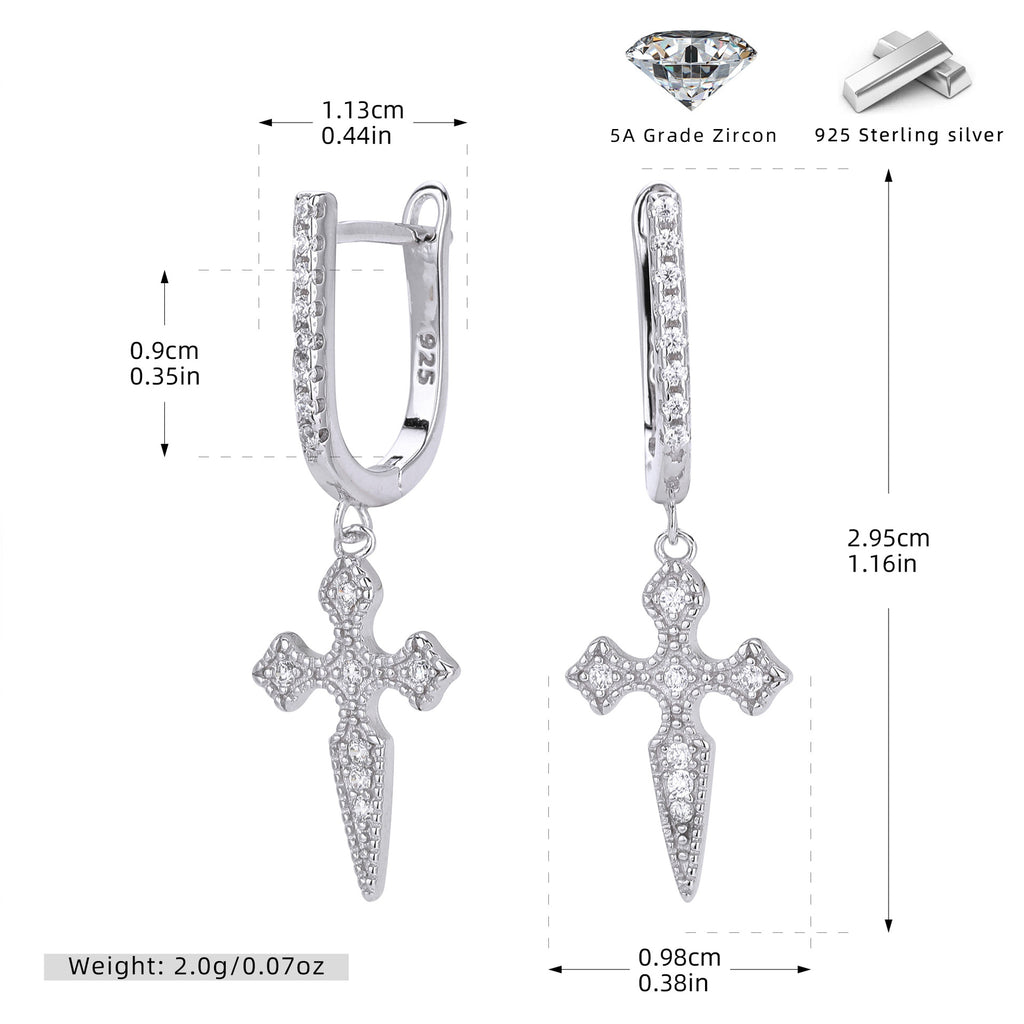 Damen Ohrhänger mit Kreuzdesign Shop Nory