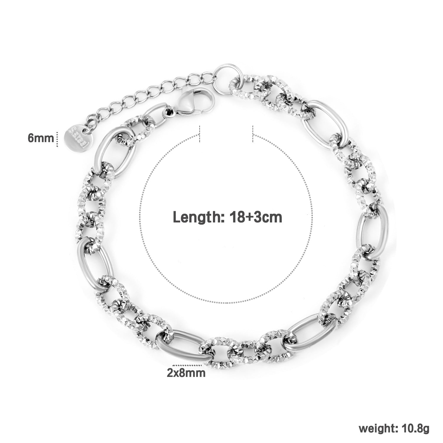 Damen Armband aus hochwertigem Edelstahl mit herzförmigen Anhängern Shop Nory