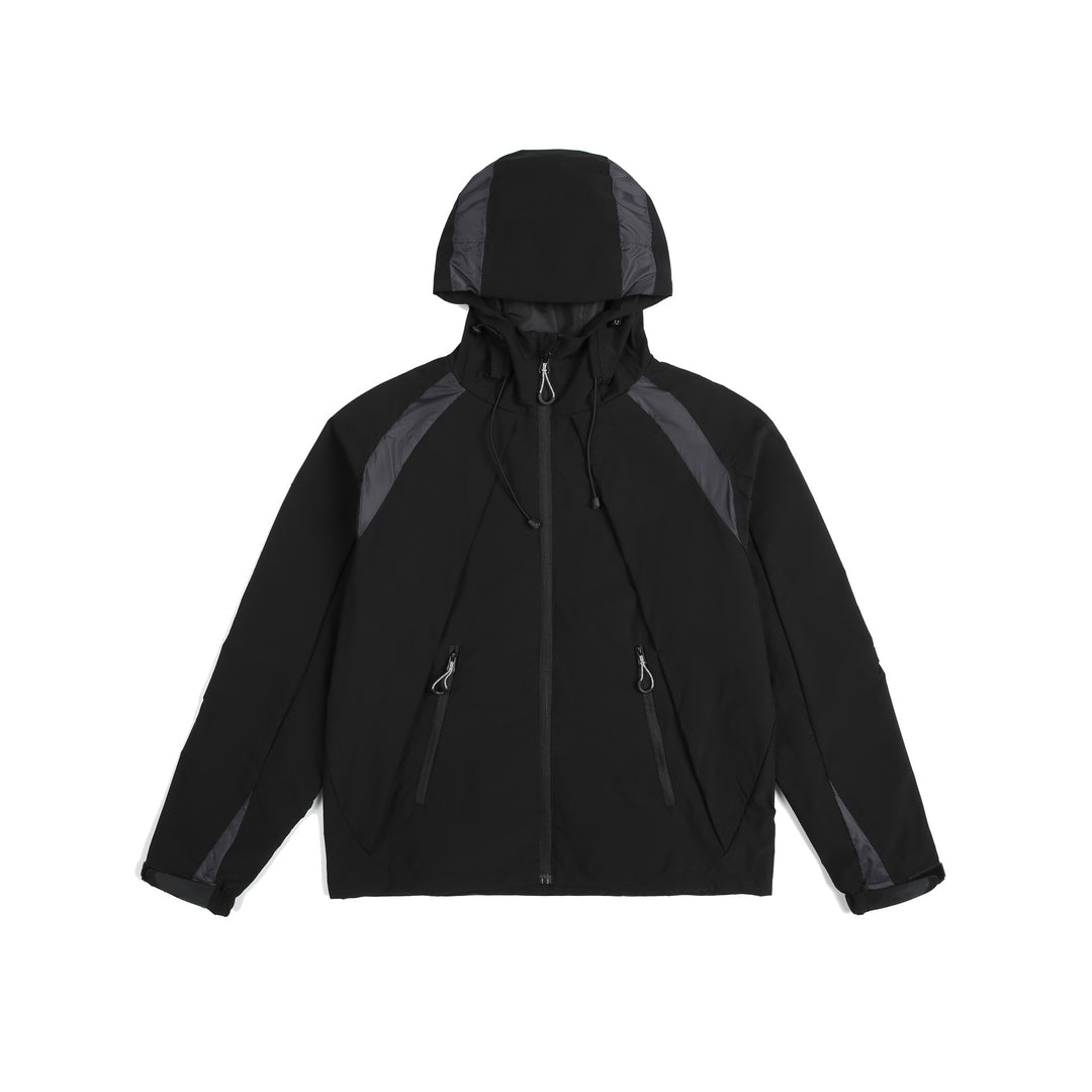 Unisex Leichte Regen- und Softshell-Jacke mit Kapuze, verstellbaren Saum- und Reißverschlusstaschen Shop Nory