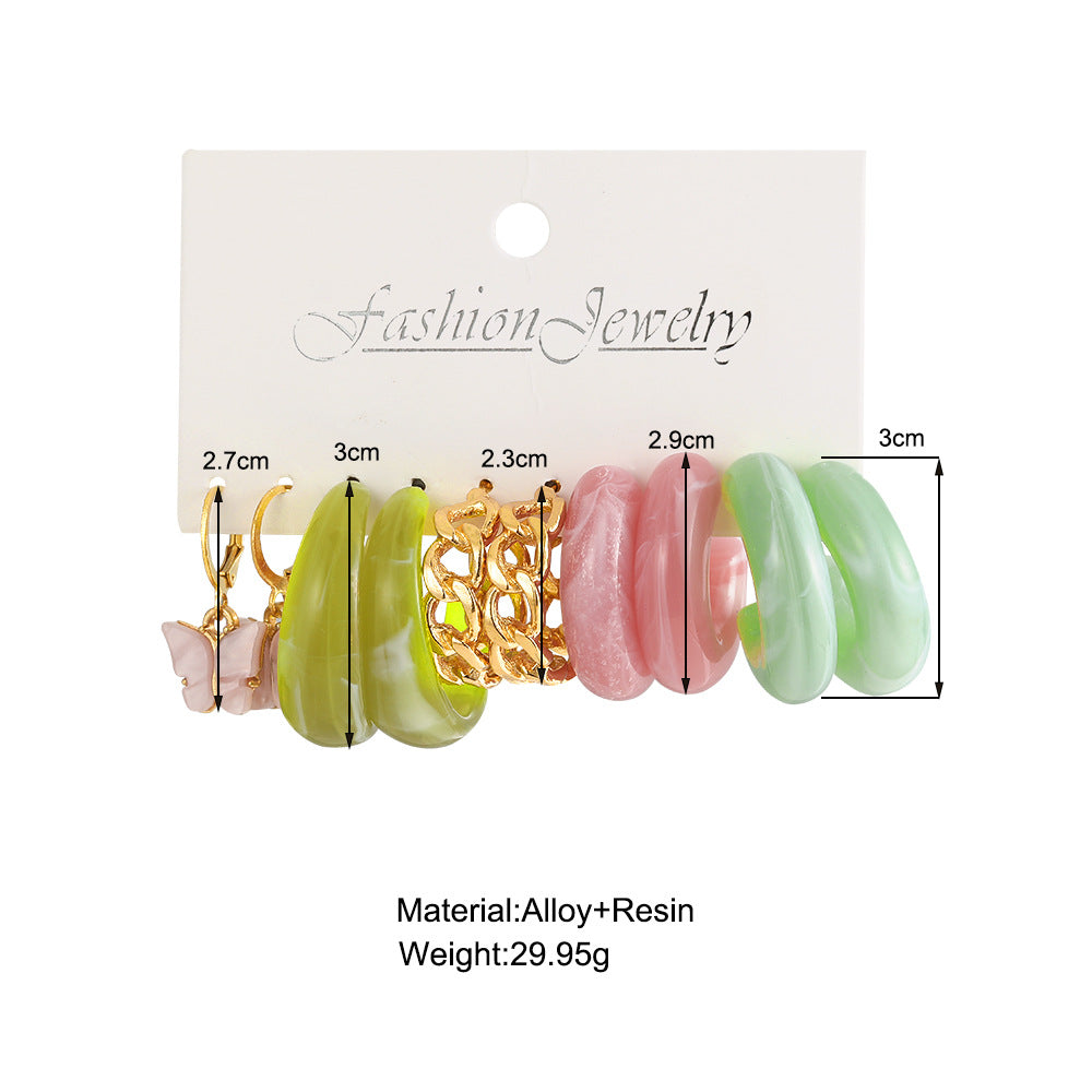 Damen Ohrschmuck-Set mit kreativen und bunten Designs Shop Nory