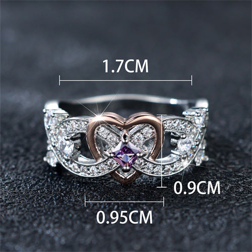 Damen Ring mit herzförmigem Design und funkelnden Zirkonia-Elementen Shop Nory