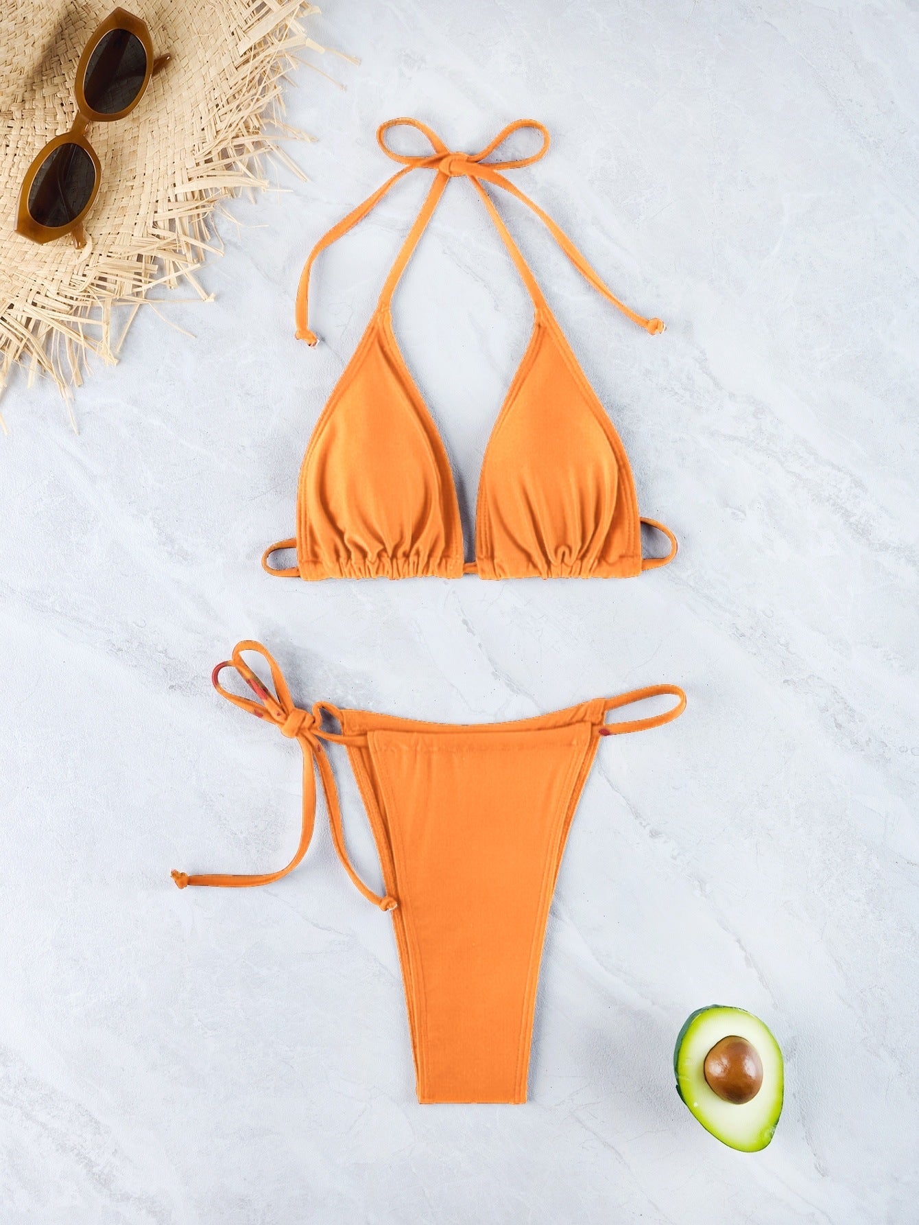 Damen Triangel-Bikini-Set mit verstellbarem Rückenverschluss