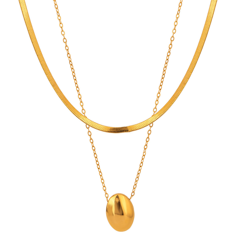 Damen Halskette mit doppeltem Design und goldenem Anhänger Shop Nory