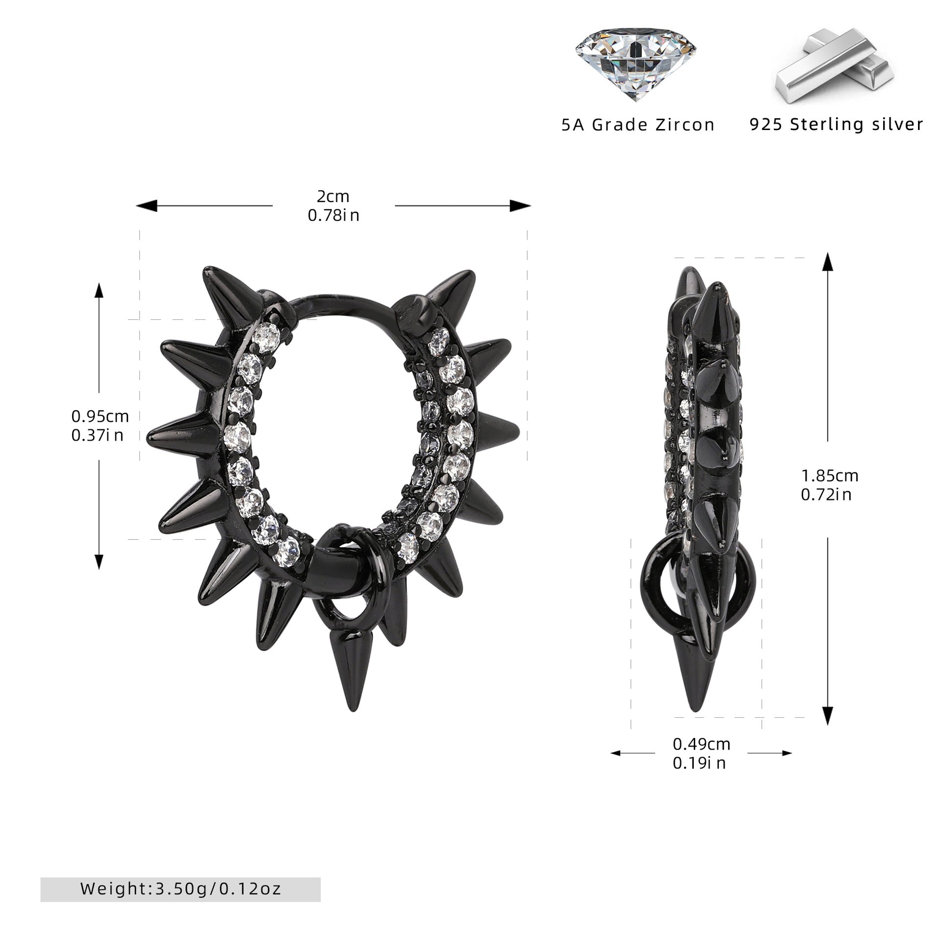 Damen Ohrhänger mit spitzem Design und funkelnden Zirkonsteinen Shop Nory