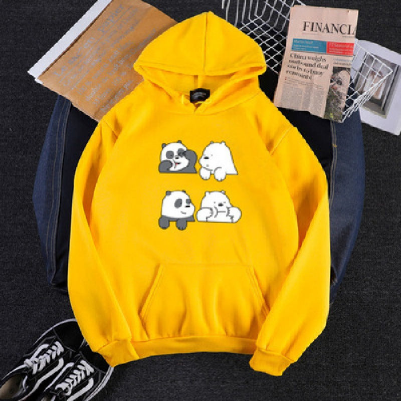 Unisex nan Kapuzenpullover mit niedlichem Comic-Tierprint, Kängurutasche und weichem Fleece-Innenfutter Shop Nory