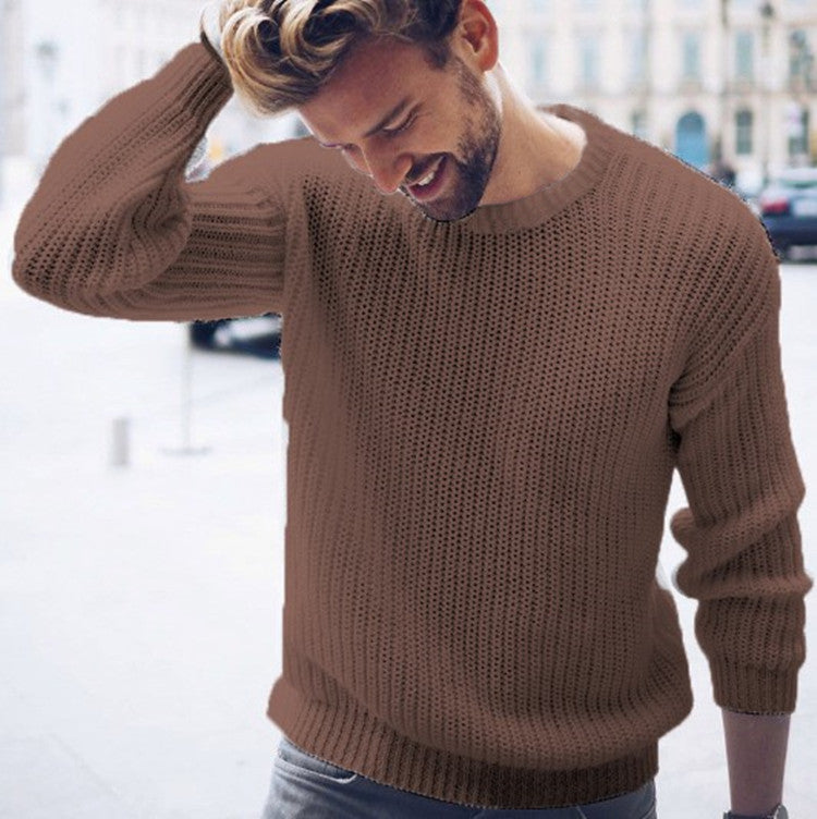 Herren Grobstrickpullover mit modernem Rippenmuster und lässigem Schnitt