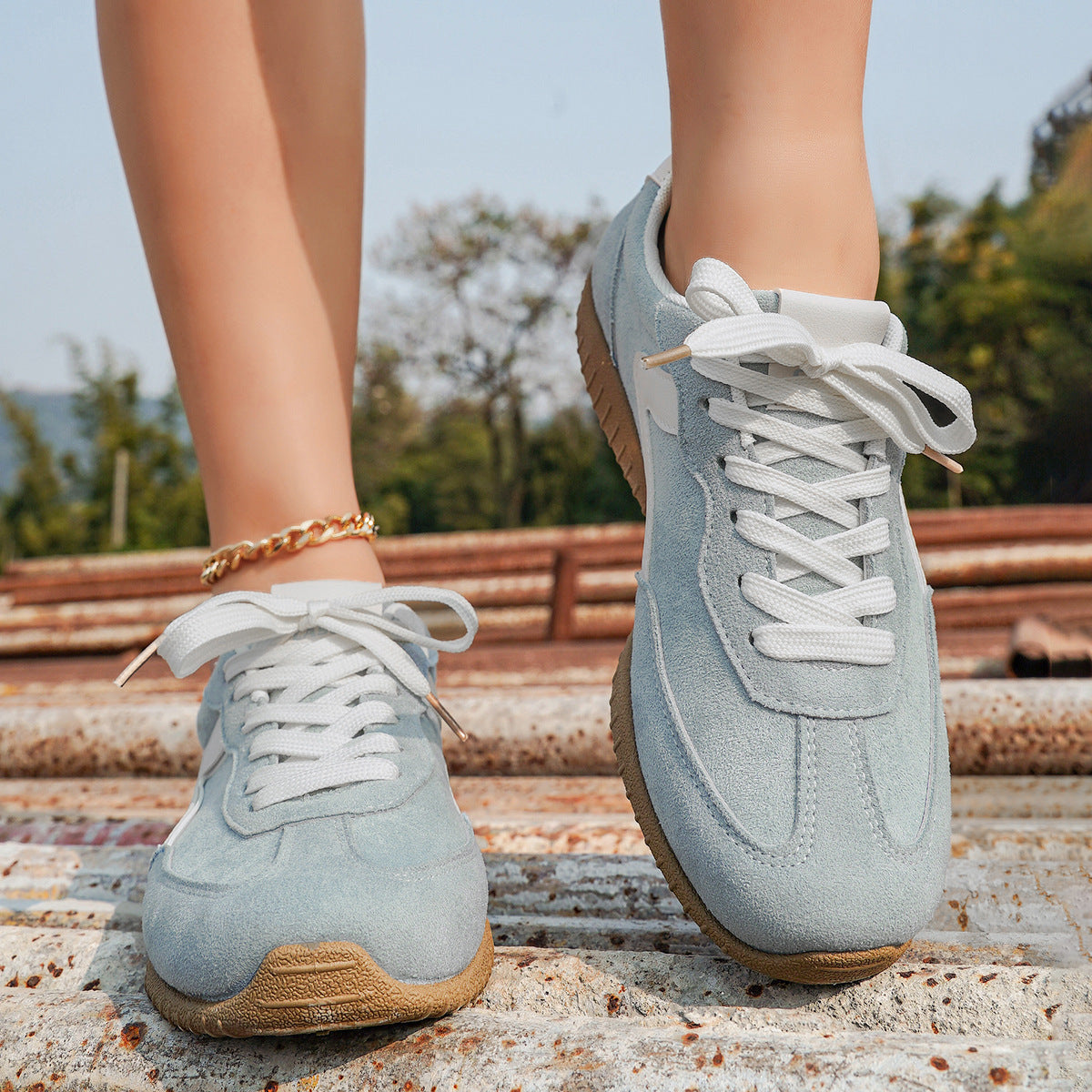 Damen Casual Sneakers aus hochwertigem Wildleder mit rutschfester Sohle