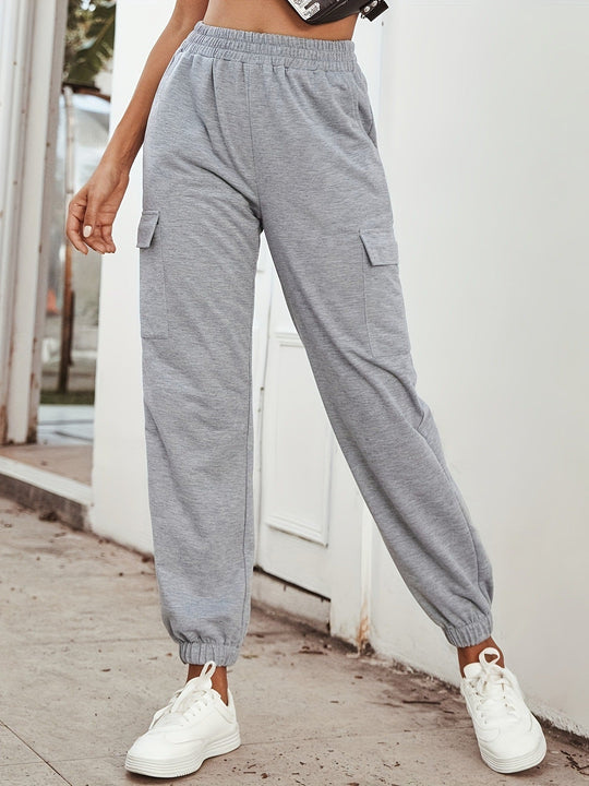 Damen Cargo-Hose mit elastischem Bund und praktischen Taschen