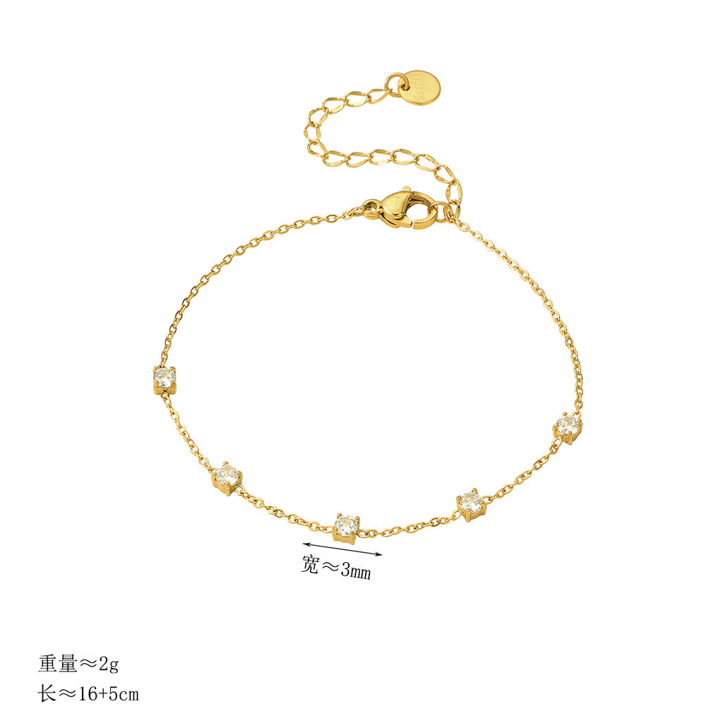 Damen zartes Armband mit funkelnden Zirkonia-Elementen Shop Nory