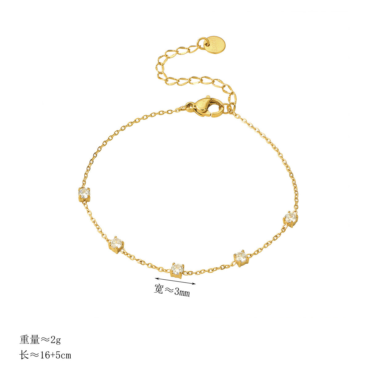 Damen zartes Armband mit funkelnden Zirkonia-Elementen Shop Nory