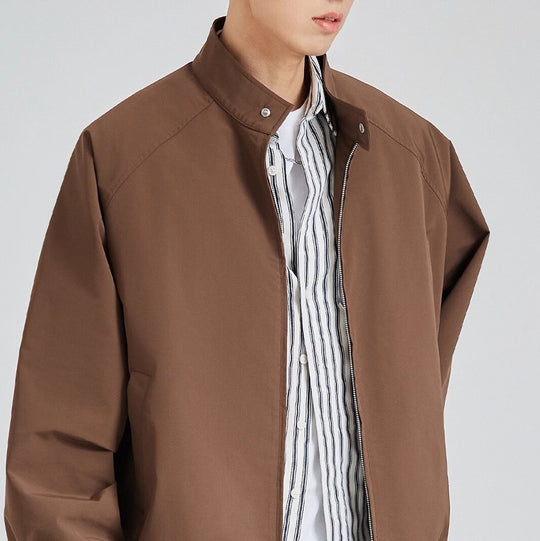 Herren leichte oversized Bomberjacke mit Stehkragen und elastischen Bündchen Shop Nory