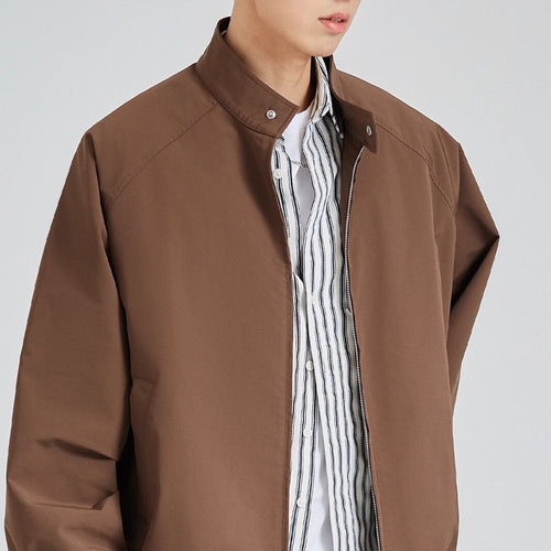 Herren leichte oversized Bomberjacke mit Stehkragen und elastischen Bündchen Shop Nory