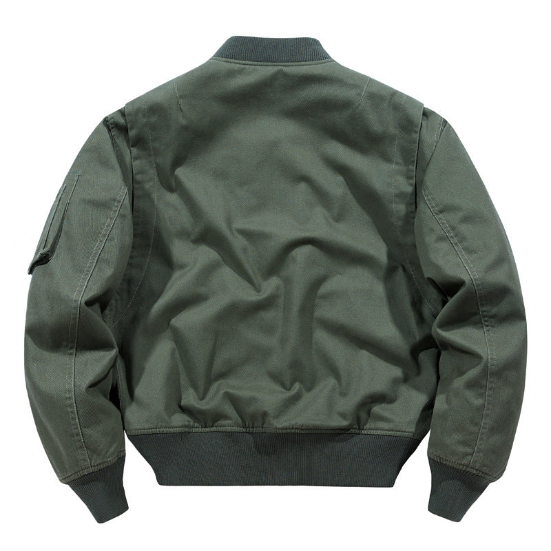 Herren Kurzgeschnittener Piloten-Bomber mit Utility-Taschen und gestickten Patches Shop Nory