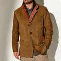 Herren elegante Wildlederjacke mit Kontrastdetails