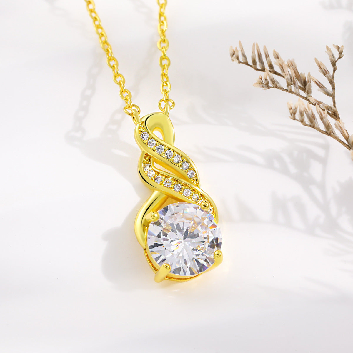 Damen elegante Ohrringe mit funkelndem Zirkon und geschwungenem Design Shop Nory