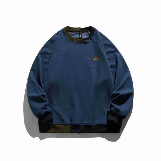 Herren Komfortabler Baumwoll-Sweatshirt mit Kontrastbündchen und Sticklogo Shop Nory