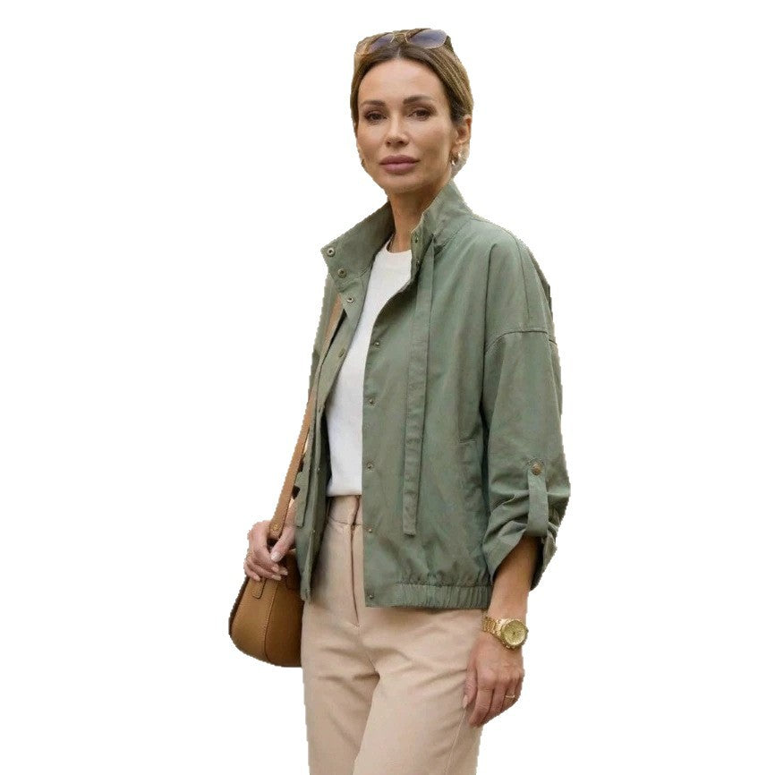 Damen Kurze Freizeitjacke mit hohem Kragen
